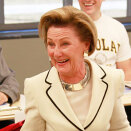 King Harald and Queen Sonja visited the Norwegian students at St.Olaf College (Photo: Lise Åserud)